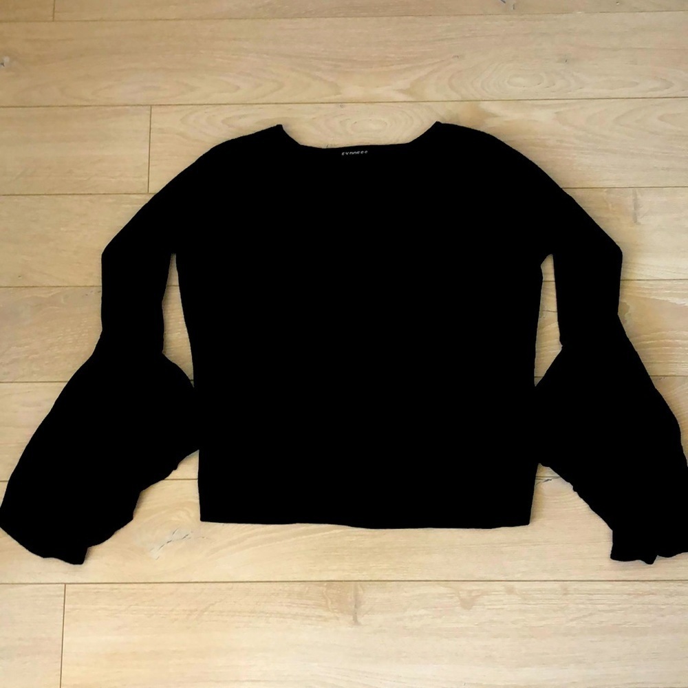 Express Black Bell Sleeve Sweater